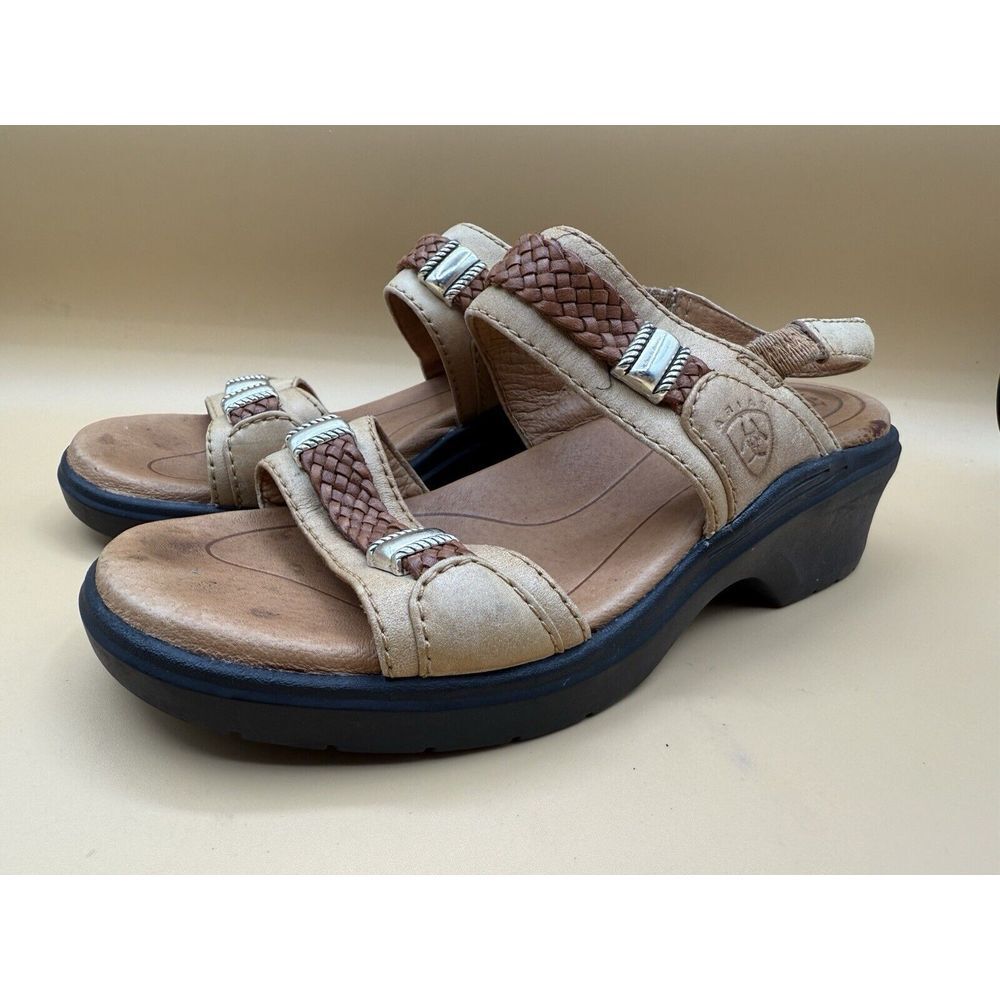 Ariat Stinson Women's Brown Leather Slip On Open Toe Slide Sandal Size 8 B 93423